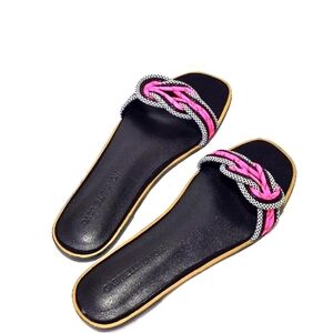 Gabrielle Union Women's Wanda Slip-on Flats Sandals, US 11, Black